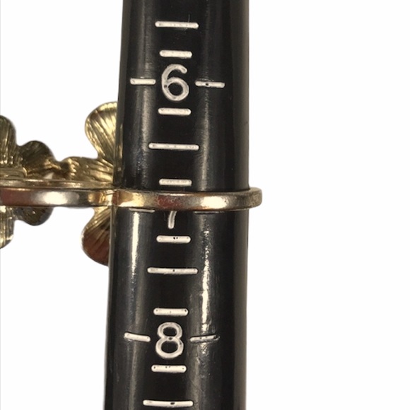 Faux Pearl Double Ring, Gold Tone, Cream - Picture 7 of 9